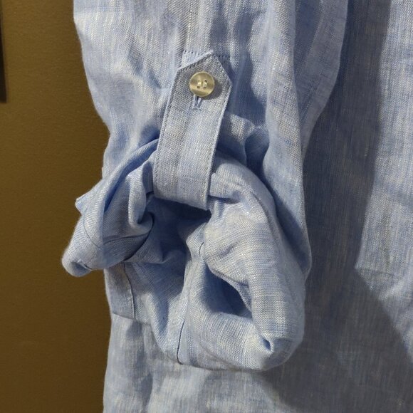 Baird McNutt for Murano 100% Linen Shirt Dress Roll Tab Sleeves SIZE 3XT - Picture 5 of 5